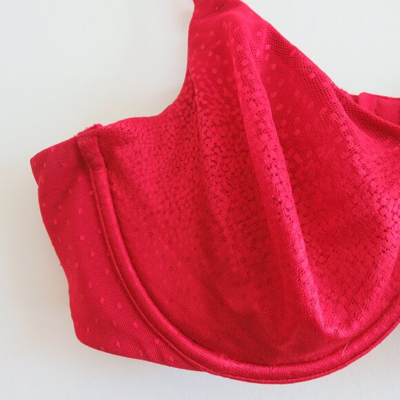 WACOAL Back Appeal Mesh Bra in Barbados Cherry Retro Pinup - Size 38C - Picture 5 of 13